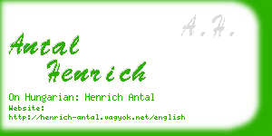 antal henrich business card